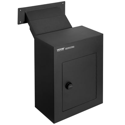 VEVOR Through The Wall Drop Box, Heavy Duty Steel Through the Wall Mailbox with 2.8-7.9" 13" Combination Lock, 13x7x17" Mail Drop Box, Black - CQXBX13717IN9YIN4V0 - view 1