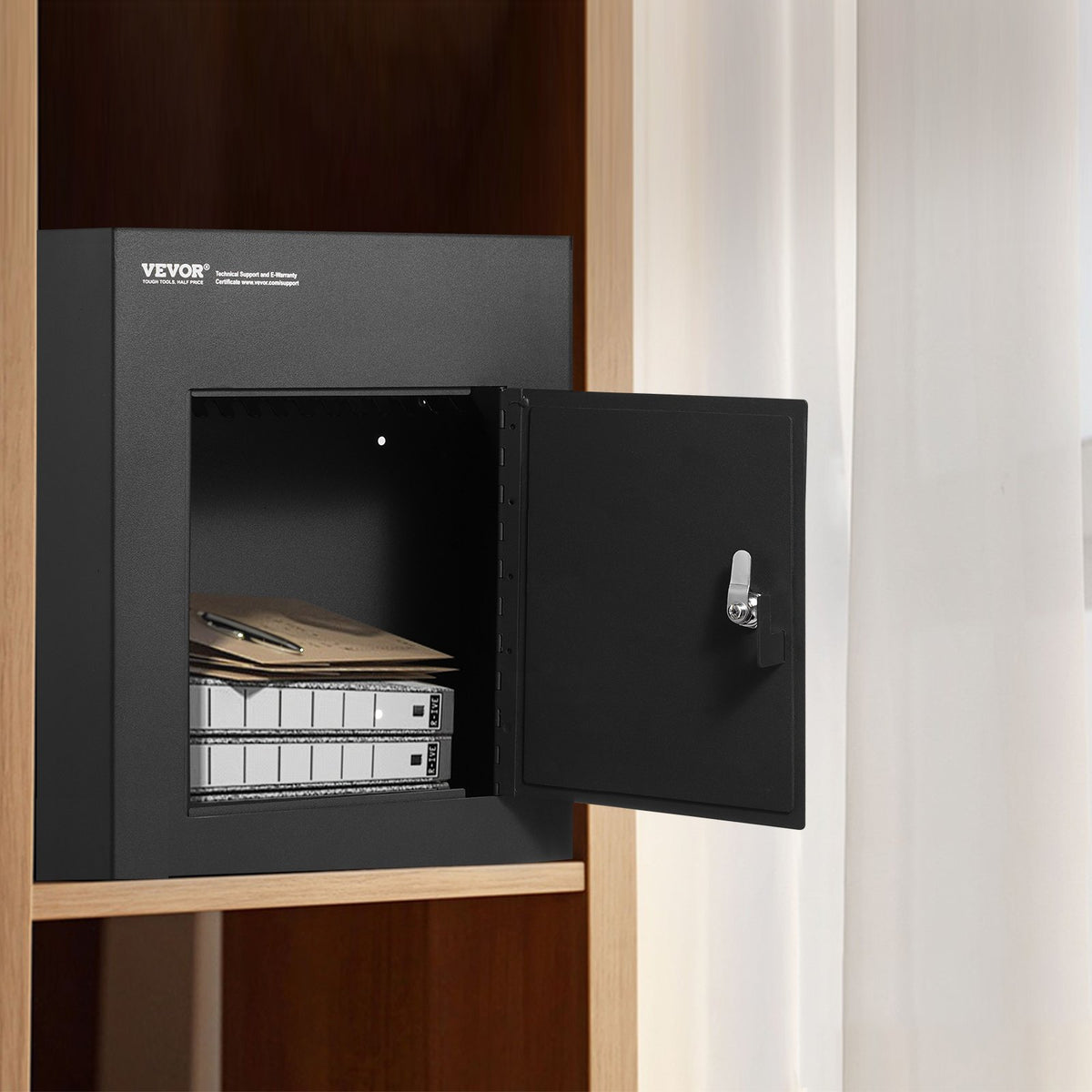 VEVOR Through The Wall Drop Box, Heavy Duty Steel Through the Wall Mailbox with 2.8-7.9" 13" Combination Lock, 13x7x17" Mail Drop Box, Black - CQXBX13717IN9YIN4V0 - view 9