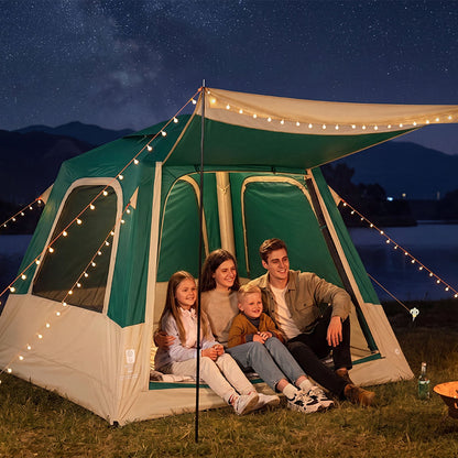VEVOR Camping Tent, 4 Person Inflatable Cabin Tent with Rechargeable Pump, TPU Air Tube & 5 Large Mesh Windows, Portable Easy Setup Waterproof with Carry Bag for Family Outdoor Camping & Hiking, Green - CQZ7575FTZDBIYGL8001V9 - view 9