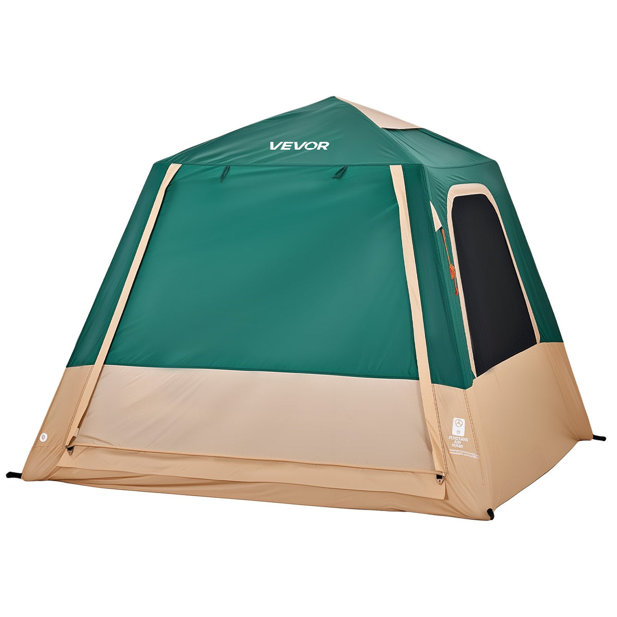 VEVOR Camping Tent, 4 Person Inflatable Cabin Tent with Rechargeable Pump, TPU Air Tube & 5 Large Mesh Windows, Portable Easy Setup Waterproof with Carry Bag for Family Outdoor Camping & Hiking, Green - CQZ7575FTZDBIYGL8001V9 - view 10