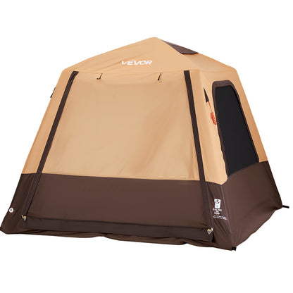 VEVOR Camping Tent, 4 Person Inflatable Cabin Tent with Rechargeable Pump, TPU Air Tube & 5 Large Mesh Windows, Portable Easy Setup Waterproof with Carry Bag for Family Outdoor Camping & Hiking, Beige - CQZ7575FTZDBV78KV001V9 - view 10