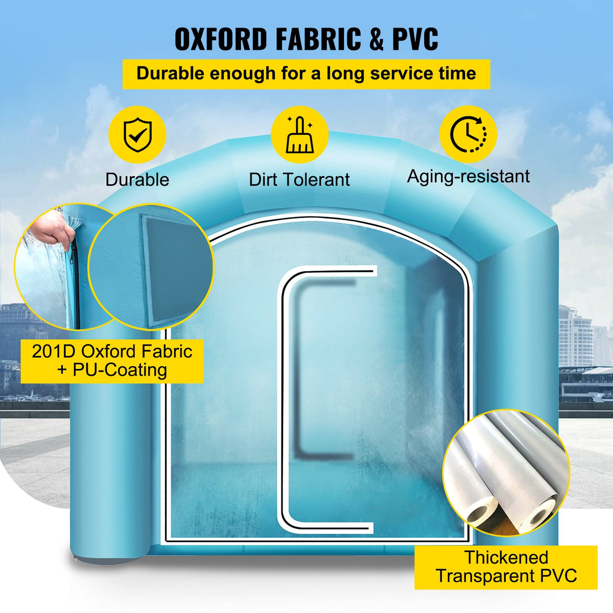 VEVOR Inflatable Spray Booth Car Paint Tent 20 x 10 x 8 ft w/Filter & 2 Blowers - CQZP6MPQZPWGYSM01V1 - view 4