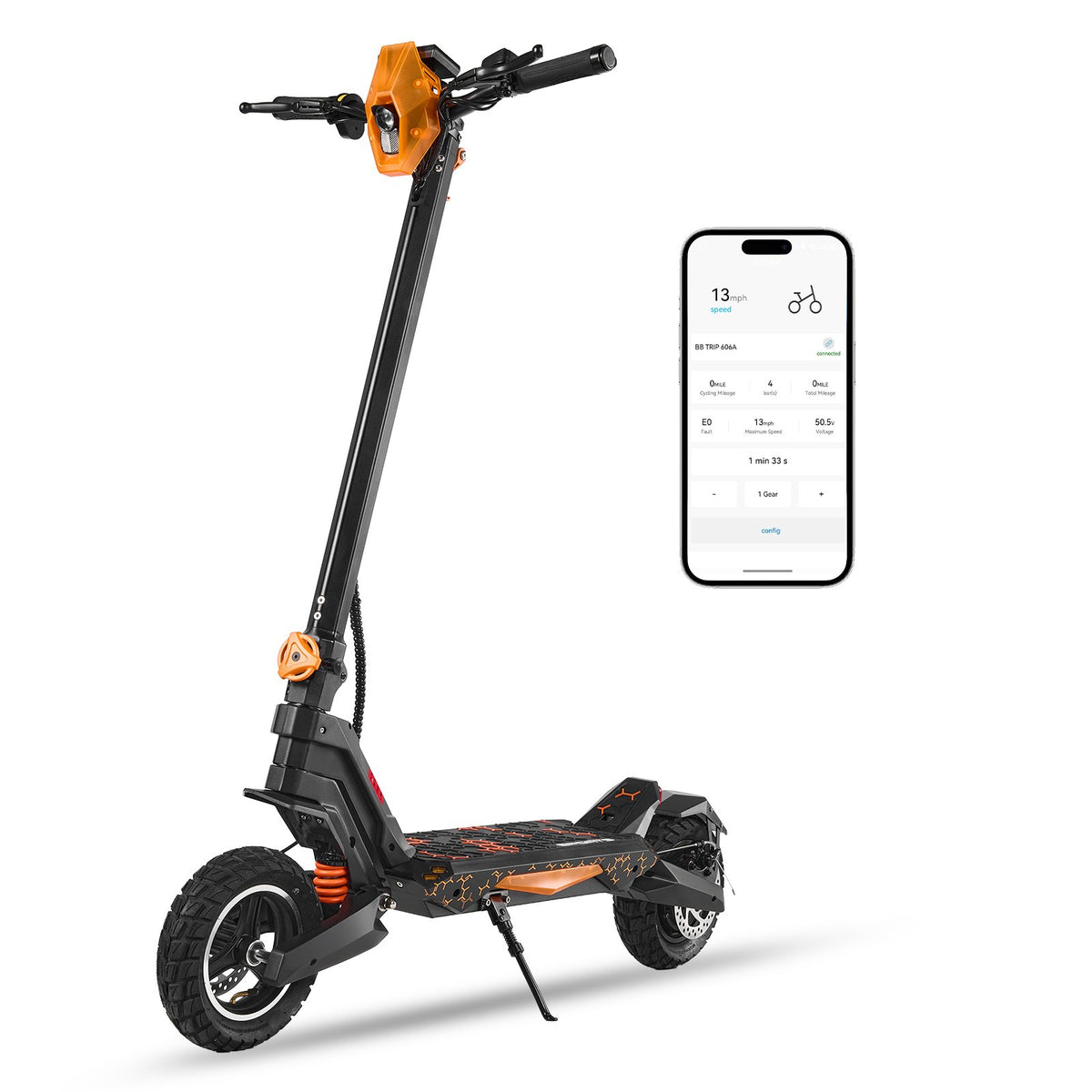 VEVOR Electric Scooter, 500W Motor, 10-Inch Tires, 24 MPH Top Speed, 25 Miles Range, Folding E-Scooter for Adults with Dual Braking, Dual Suspension & App, Max Load 330 lbs, Foldable for Commuting - CRDDTBCYYWZYWLBHR001V1 - view 1