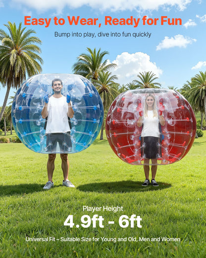 VEVOR Inflatable Bumper Balls 2-Pack, 5FT/1.5M Body Sumo Zorb Balls for Teen & Adult, 0.8mm Thick PVC Human Hamster Bubble Balls for Outdoor Team Gaming Play, Bumper Bopper Toys for Garden, Yard, Park - CRKCQPPQZJ5YVC2VZV0 - view 4