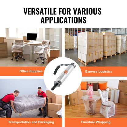 VEVOR Stretch Film Dispenser, Holds 12"-20" Rolls, Industrial Strength Shrink Wrap Dispenser Holder with Extended Handle, Stretch Film Packing Machine for Pallet Wrapping Shipping Moving (1 Pack) - CRMFPQ1220YCXAWMAV0 - view 7