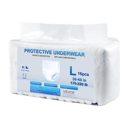 VEVOR Adult Incontinence Underwear, High Absorbent Protective Underwear for Men & Women, Disposable Adult Pull-ups Diaper with Leakproof Leg Cuff & Wetness Indicator - L Size, 64 Count (4 Packs of 16) - CRZNKLLKFHML97K96001V0 - view 10