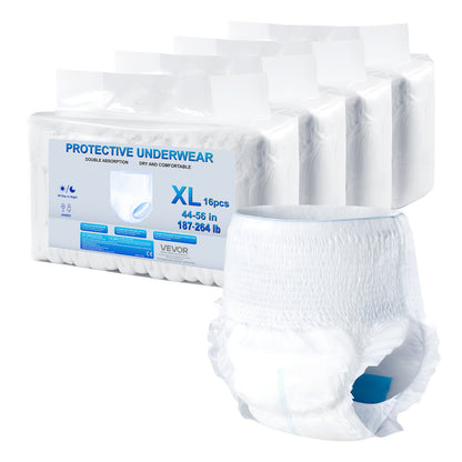 VEVOR Adult Incontinence Underwear, High Absorbent Protective Underwear for Men & Women, Disposable Adult Pull-ups Diaper with Leakproof Leg Cuff & Wetness Indicator - XL Size, 64 Count (4 Pack of 16) - CRZNKLLKFHMXI0XN5001V0 - view 1