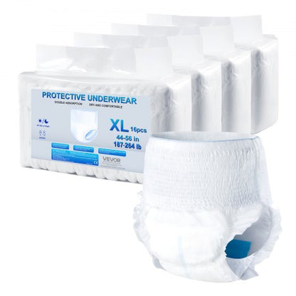 VEVOR Adult Incontinence Underwear, High Absorbent Protective Underwear for Men & Women, Disposable Adult Pull-ups Diaper with Leakproof Leg Cuff & Wetness Indicator - XL Size, 64 Count (4 Pack of 16) - CRZNKLLKFHMXI0XN5001V0 - view 2