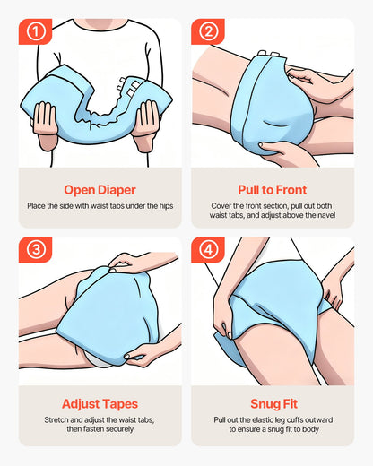 VEVOR Adult Briefs with Tabs, Super Absorbent Incontinence Briefs for Men and Women, Disposable Adult Diapers with Leakproof 3D Surround Guard & Wetness Indicator - XL Size, 40 Count (4 Packs of 10) - CRZNKZNKPEMXAMTVY001V0 - view 9