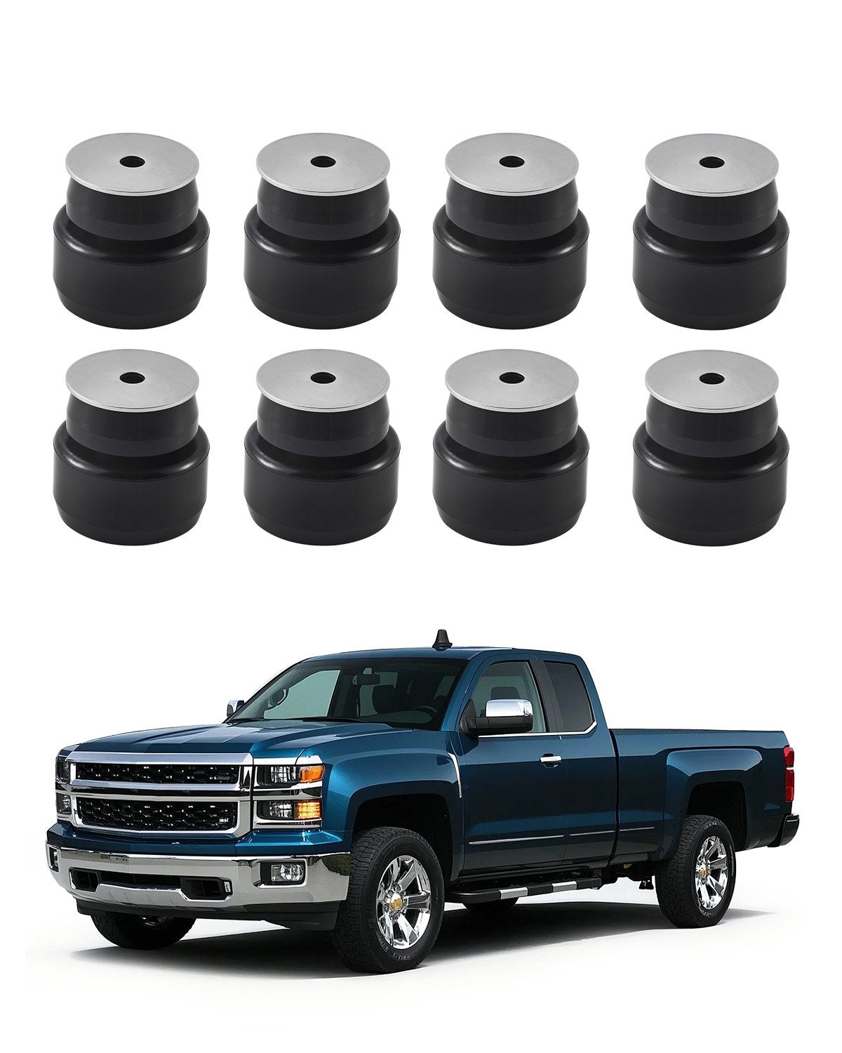 VEVOR Body Mount Bushing Kit, Compatible with 1999-2014 Chevy Silverado & Sierra 1500/2500, 24 PCS Polyurethane Body Mount Kit, Durable Components for Improving Bumpy Driving Performance, Black - CSAZCTTJJAZ16K0ZH001V0 - view 1