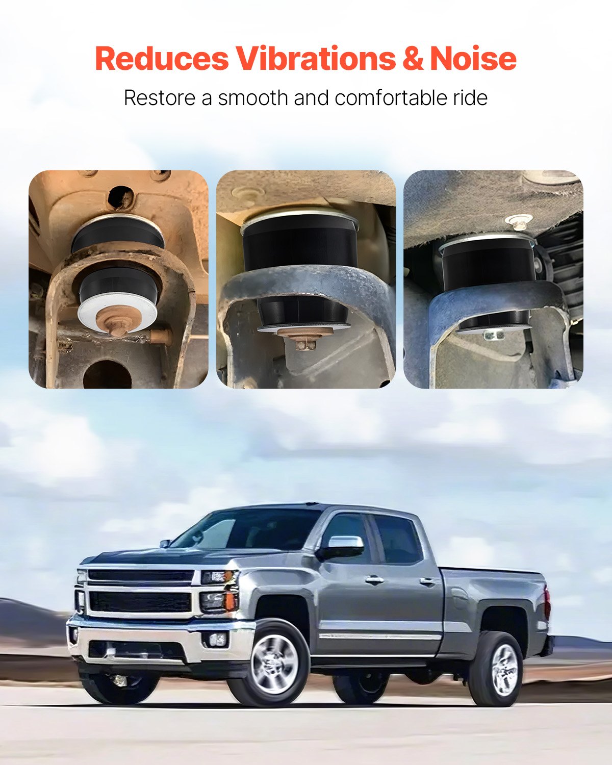 VEVOR Body Mount Bushing Kit, Compatible with 1999-2014 Chevy Silverado & Sierra 1500/2500, 24 PCS Polyurethane Body Mount Kit, Durable Components for Improving Bumpy Driving Performance, Black - CSAZCTTJJAZ16K0ZH001V0 - view 6