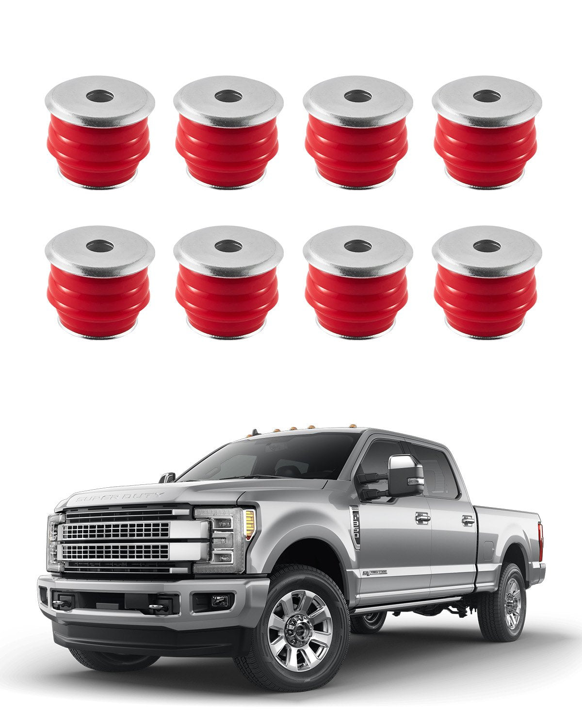 VEVOR Body Mount Bushing Kit, Compatible with 2008-2016 F250 F350 Super Duty, 60 PCS Polyurethane Body Mount Kit, Quick Replacement, Durable Components for Improving Bumpy Driving Performance, Red - CSAZCTTJJAZ2TNT8A001V0 - view 1