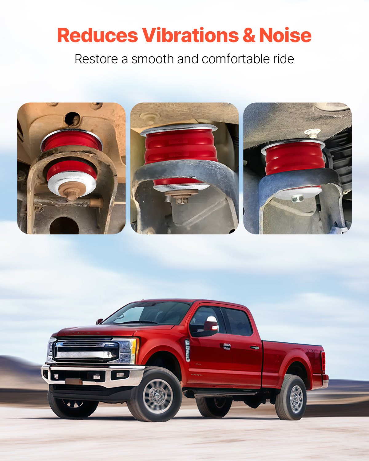 VEVOR Body Mount Bushing Kit, Compatible with 2008-2016 F250 F350 Super Duty, 60 PCS Polyurethane Body Mount Kit, Quick Replacement, Durable Components for Improving Bumpy Driving Performance, Red - CSAZCTTJJAZ2TNT8A001V0 - view 6