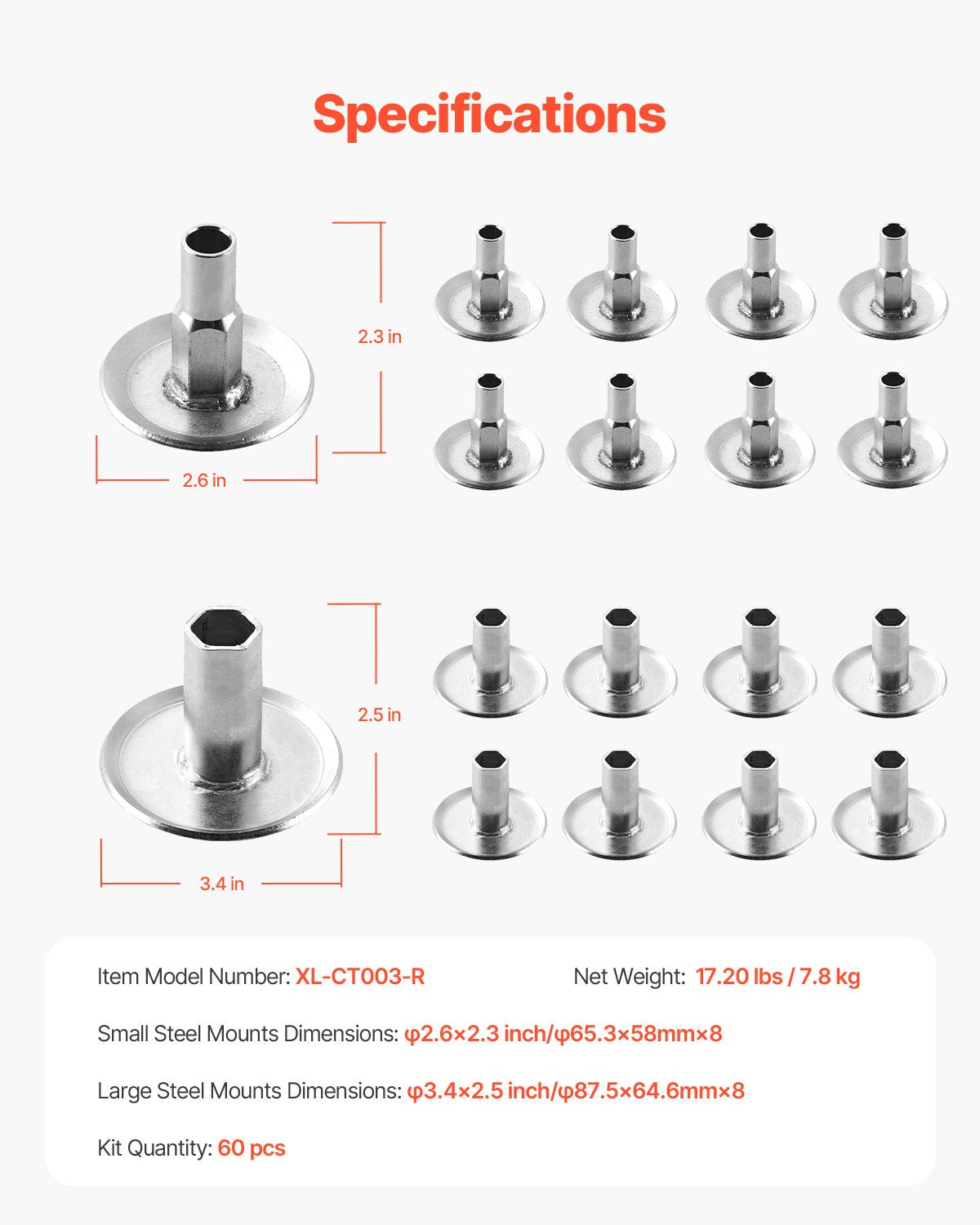VEVOR Body Mount Bushing Kit, Compatible with 2008-2016 F250 F350 Super Duty, 60 PCS Polyurethane Body Mount Kit, Quick Replacement, Durable Components for Improving Bumpy Driving Performance, Red - CSAZCTTJJAZ2TNT8A001V0 - view 8