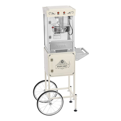 VEVOR Popcorn Machine with Cart, 8oz Stainless Steel Kettle, 800W Commercial Popcorn Maker, 48 Cups per Batch Theater Style Popper, with 2-Button Control Glass Wall PC Door 1 Scoop 3 Spoons, White - CSBMHJBS8OZWDPTVU001V1 - view 10