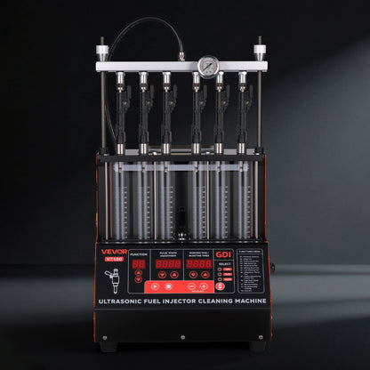 VEVOR Fuel Injector Cleaner Tester, 9 Test Modes, 6-Cylinder 28kHz Ultrasonic Cleaning Machine Adjustable 12V/70V/120V for EFI/FSI/GDI, Injector Cleaner Machine with Drain Valve for Car & Motorcycle - CSBPYZQXJ6G1PAL6A001V1 - view 9