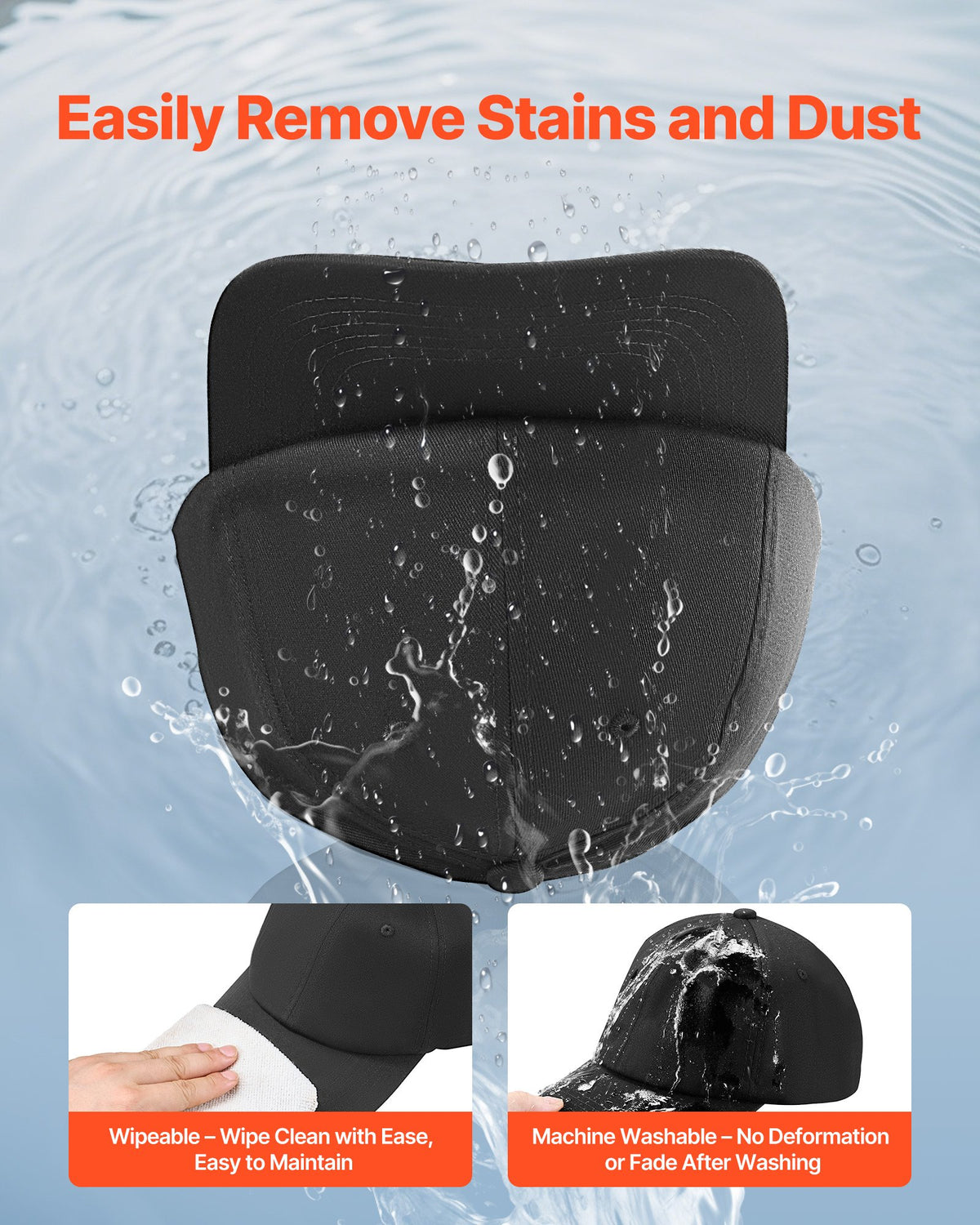 VEVOR Baseball Cap, Plain Baseball Hat with Breathable Pure Cotton Fabric, Adjustable Size, Blank 12 Pack Bulk Caps Ideal for Running, Workouts or Outdoor Activities, 12 Pcs, Black - CSBQMTYDJDB0ATCBJ001V0 - view 6