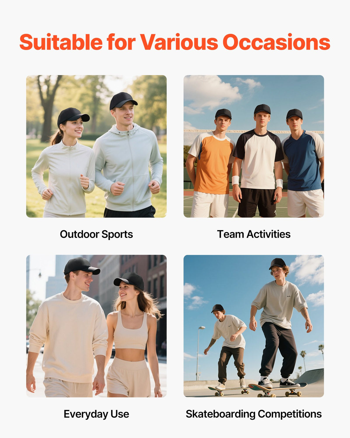 VEVOR Baseball Cap, Plain Baseball Hat with Breathable Pure Cotton Fabric, Adjustable Size, Blank 12 Pack Bulk Caps Ideal for Running, Workouts or Outdoor Activities, 12 Pcs, Black - CSBQMTYDJDB0ATCBJ001V0 - view 7