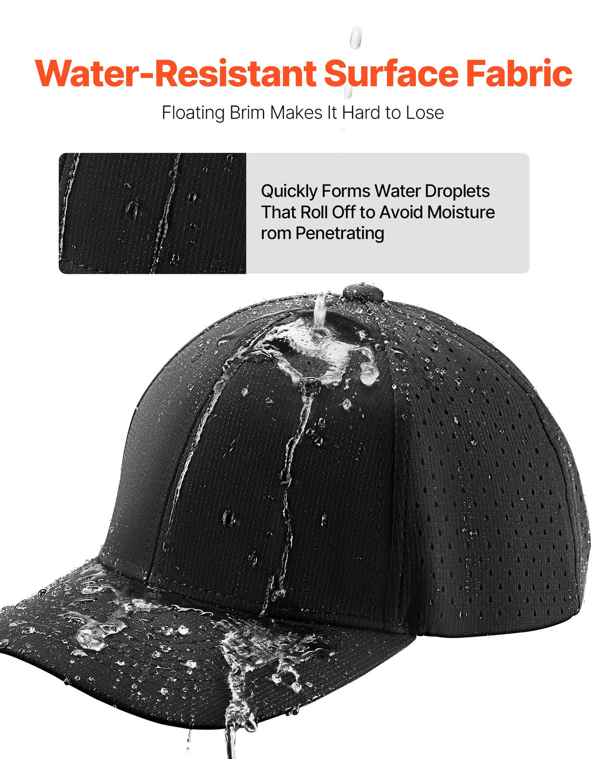 VEVOR Baseball Cap, Plain Baseball Hat with Breathable Fabric, Adjustable Size, Lightweight Summer Thin Sports Caps Ideal for Running, Workouts, or Outdoor Activities, 1 Pc, Black - CSBQMXJZYYJDKPQY8001V0 - view 6
