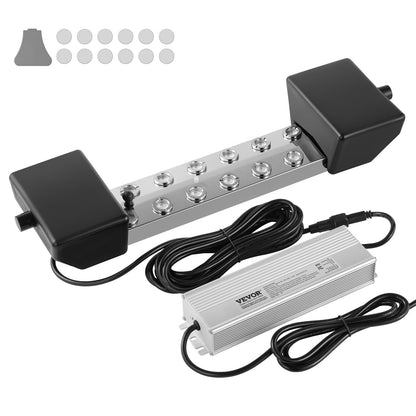 VEVOR Ultrasonic Mist Maker 12 Head, 9000mL/H Ultrasonic Fogger, Mist Maker with 300W IP67 Waterproof Power Supply, Buoy, Replacement Discs, for Pond, Garden, Rockery, Greenhouse, Halloween Decoration - CSBWHQ12TFSDL27HZV1 - view 1