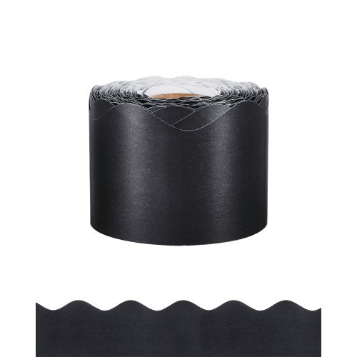 VEVOR Bulletin Board Border, 65.6 Feet Rolled Border Trim, Scalloped Bulletin Board Paper with Wavy Line Design, Classroom Border for Bulletin Board, School, Classroom, and Locker Decoration, Black - CSBZBK22M55CQUV51V0 - view 2