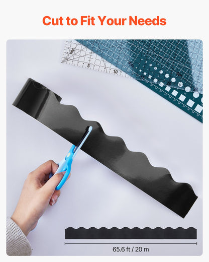 VEVOR Bulletin Board Border, 65.6 Feet Rolled Border Trim, Scalloped Bulletin Board Paper with Wavy Line Design, Classroom Border for Bulletin Board, School, Classroom, and Locker Decoration, Black - CSBZBK22M55CQUV51V0 - view 4