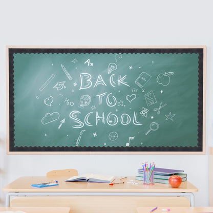 VEVOR Bulletin Board Border, 65.6 Feet Rolled Border Trim, Scalloped Bulletin Board Paper with Wavy Line Design, Classroom Border for Bulletin Board, School, Classroom, and Locker Decoration, Black - CSBZBK22M55CQUV51V0 - view 9