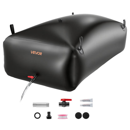 VEVOR Water Storage Bladder, 264.2 Gal Collapsible Water Storage Bag, Wear-Resistant 1000D PVC Soft Waters Bag, Leakproof Camping Tank Containers for Garden Irrigation RV Emergency Use, Black - CSDHSPVCB100YFP48003V0 - view 1