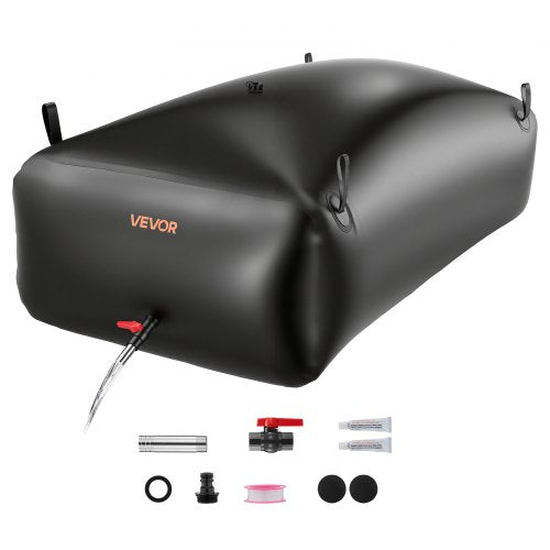 VEVOR Water Storage Bladder, 264.2 Gal Collapsible Water Storage Bag, Wear-Resistant 1000D PVC Soft Waters Bag, Leakproof Camping Tank Containers for Garden Irrigation RV Emergency Use, Black - CSDHSPVCB100YFP48003V0 - view 2