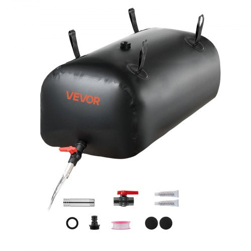 VEVOR Water Storage Bladder, 30 Gal Collapsible Water Storage Bag, Wear-Resistant 1000D PVC Soft Waters Bag, Leakproof Camping Tank Containers for Garden Irrigation RV Emergency Use, Black - CSDHSPVCB113E9XVW003V0 - view 2