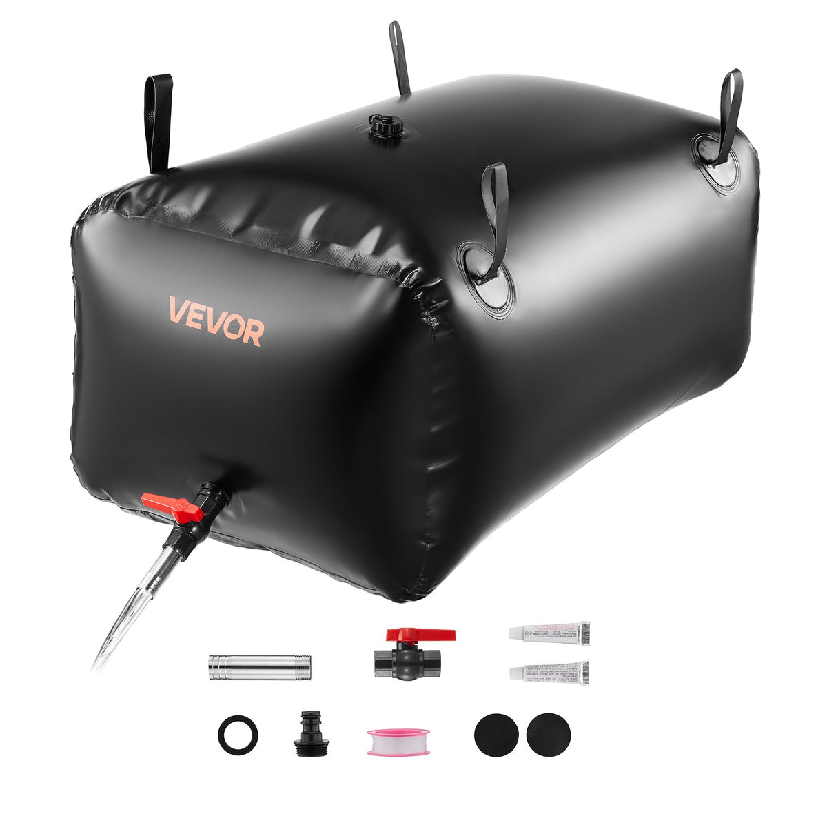 VEVOR Water Storage Bladder, 63.4 Gal Collapsible Water Storage Bag, Wear-Resistant 1000D PVC Soft Waters Bag, Leakproof Camping Tank Containers for Garden Irrigation RV Emergency Use, Black - CSDHSPVCB2401ECBZ003V0 - view 1
