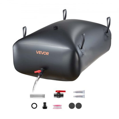 VEVOR Water Storage Bladder, 87.2 Gal Collapsible Water Storage Bag, Wear-Resistant 1000D PVC Soft Waters Bag, Leakproof Camping Tank Containers for Garden Irrigation RV Emergency Use, Black - CSDHSPVCB3306DKO3003V0 - view 2