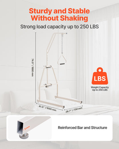VEVOR Trapeze Bar for Bed Mobility, Bed Trapeze with Clamps and Floor Stand, 250LBS Weight Capacity Bed Pull Up Assist for Elderly, Patients & Disabled, Suitable for Home Care, Hospital, Nursing Home - CSDJLDXDJTXZ28XD4V0 - view 3