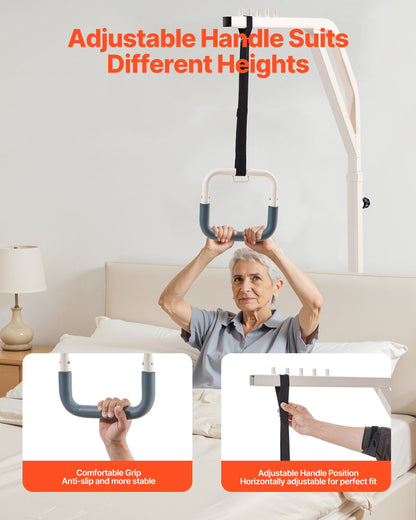 VEVOR Trapeze Bar for Bed Mobility, Height-Adjustable Free Standing Trapeze Bar with 2 Wheels, 300LBS Capacity Bed Pull Up Assist for Elderly Disabled, Ideal for Hospital, Nursing Home & Home Care - CSDJLDXDJZGZ2TMM8V0 - view 5