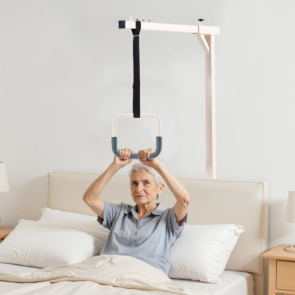 VEVOR Trapeze Bar for Bed Mobility, Heavy-Duty Steel Free Standing Trapeze Bar 250 LBS Weight Capacity, Hospital Bed Pull Up Assist for Elderly & Disabled, Ideal for Hospitals, Nursing Home, Home Care - CSDJLDXDJZGZUND9MV0 - view 9