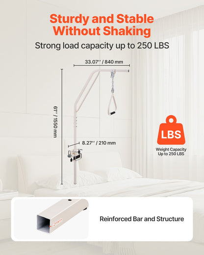 VEVOR Trapeze Bar for Bed Mobility, Medical Bed Trapeze with Clamps & Metal Chain, 250LBS Weight Capacity Bed Pull Up Assist for Elderly & Disabled, Ideal for Home Care, Hospitals, Nursing Homes - CSDJXDCJZGZCHQ5WJV0 - view 3
