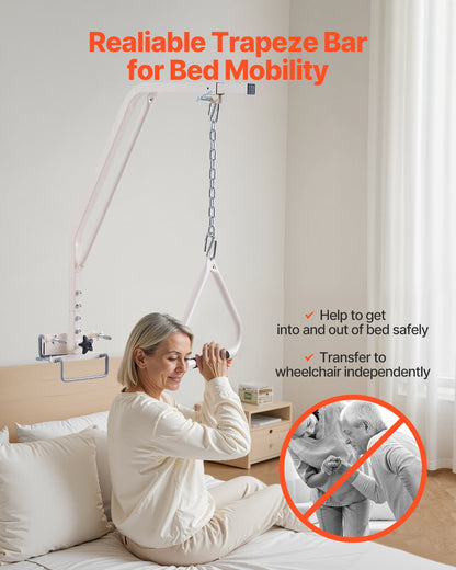 VEVOR Trapeze Bar for Bed Mobility, Medical Bed Trapeze with Clamps & Metal Chain, 250LBS Weight Capacity Bed Pull Up Assist for Elderly & Disabled, Ideal for Home Care, Hospitals, Nursing Homes - CSDJXDCJZGZCHQ5WJV0 - view 4