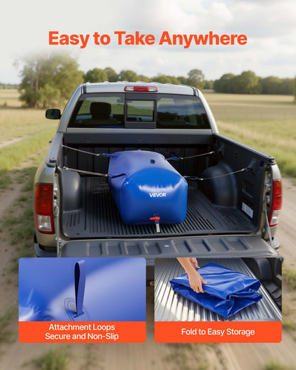 VEVOR Water Storage Bladder 63.4 Gallon Large Capacity Water Bag, Portable & Collapsible Soft Waters Container, Leakproof & Tear-Resistant PVC Emergency Waters Storage Tank for RV Truck & Outdoor Use - CSDLSPVC240LSO68O001V0 - view 7