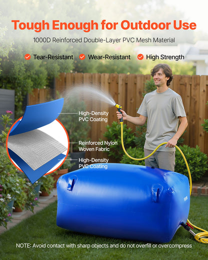 VEVOR Water Storage Bladder 105.7 Gallon Large Capacity Water Bag, Portable & Collapsible Soft Waters Container, Leakproof & Tear-Resistant PVC Emergency Waters Storage Tank for RV Truck & Outdoor Use - CSDLSPVC400L9HOR6001V0 - view 4
