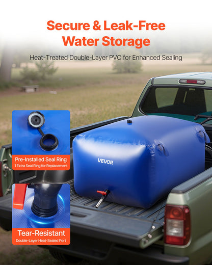 VEVOR Water Storage Bladder 105.7 Gallon Large Capacity Water Bag, Portable & Collapsible Soft Waters Container, Leakproof & Tear-Resistant PVC Emergency Waters Storage Tank for RV Truck & Outdoor Use - CSDLSPVC400L9HOR6001V0 - view 5