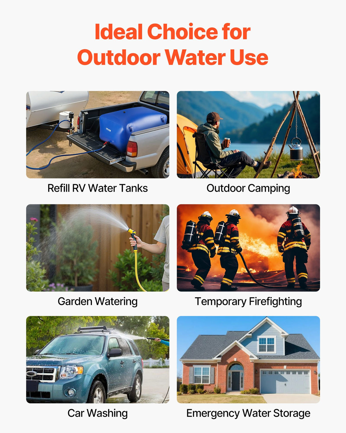 VEVOR Water Storage Bladder 105.7 Gallon Large Capacity Water Bag, Portable & Collapsible Soft Waters Container, Leakproof & Tear-Resistant PVC Emergency Waters Storage Tank for RV Truck & Outdoor Use - CSDLSPVC400L9HOR6001V0 - view 8