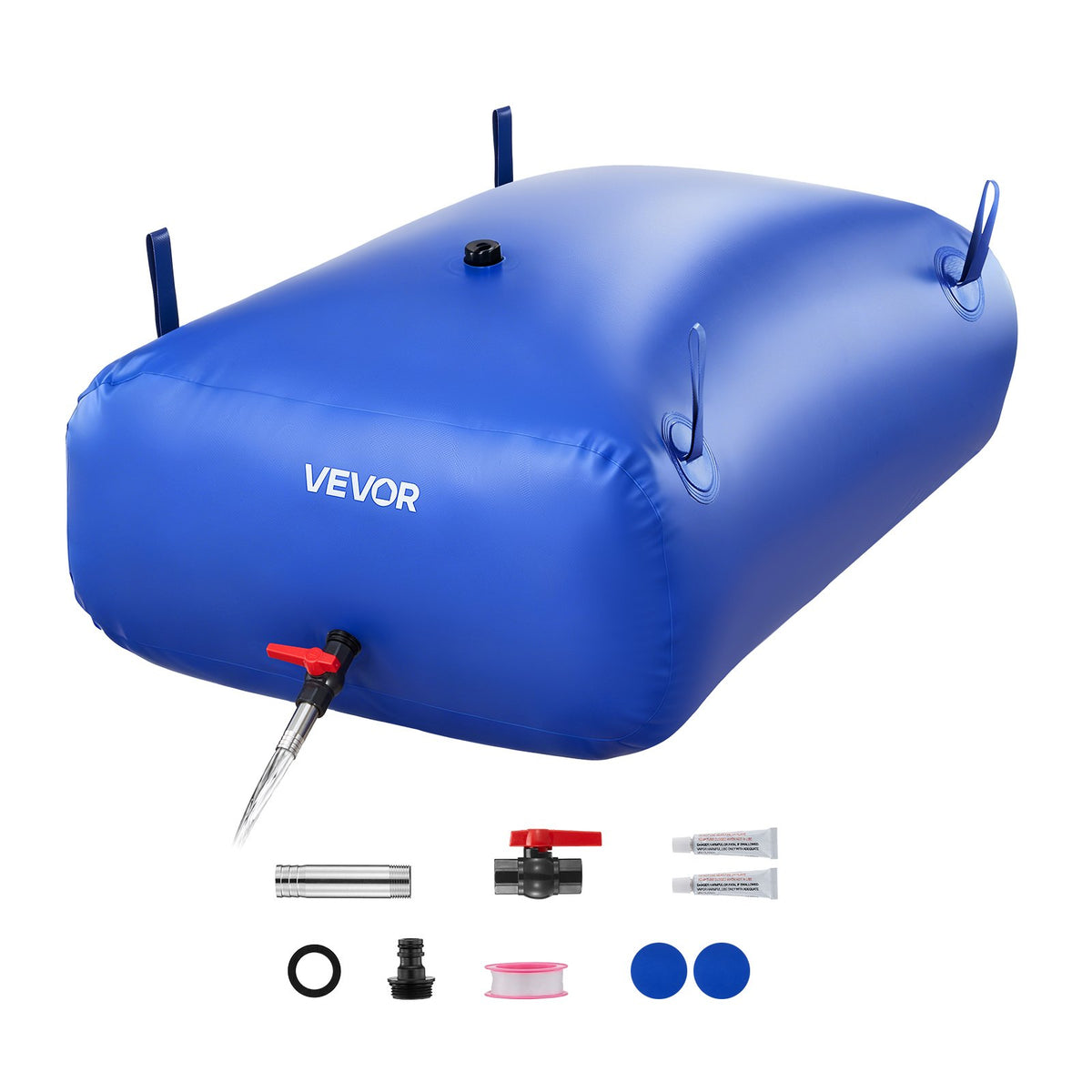 VEVOR Water Storage Bladder, 87.2 Gal Collapsible Water Storage Bag, Wear-Resistant 1000D PVC Soft Waters Bag, Leakproof Camping Tank Containers for Garden Irrigation RV Emergency Use, Blue - CSDLSPVCB330UZUZH003V0 - view 1