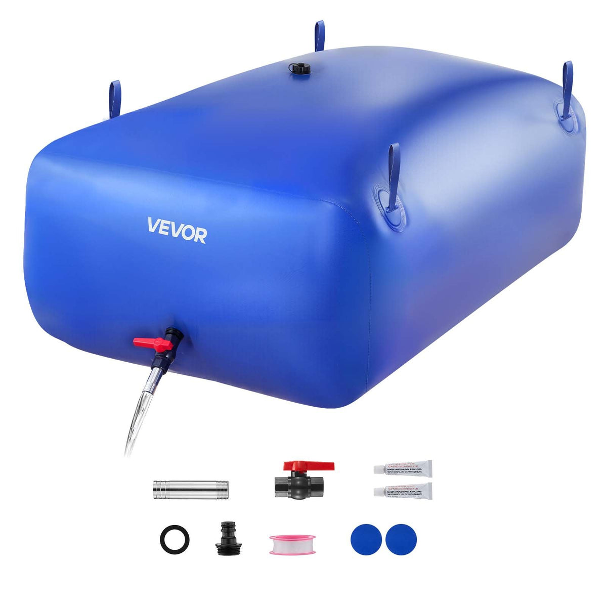 VEVOR Water Storage Bladder, 142.7 Gal Collapsible Water Storage Bag, Wear-Resistant 1000D PVC Soft Waters Bag, Leakproof Camping Tank Containers for Garden Irrigation RV Emergency Use, Blue - CSDLSPVCB5400I9A3003V0 - view 1