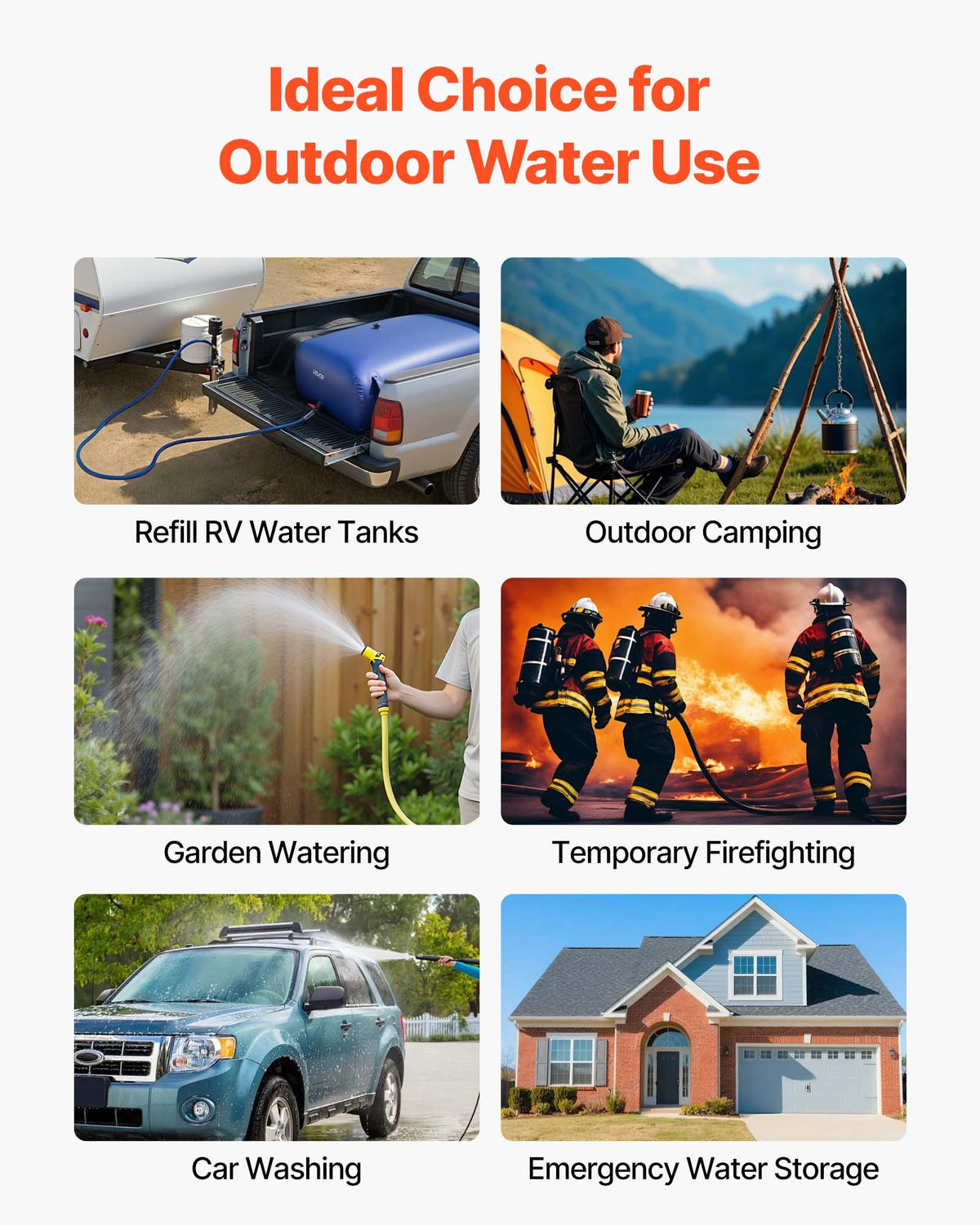 VEVOR Water Storage Bladder, 142.7 Gal Collapsible Water Storage Bag, Wear-Resistant 1000D PVC Soft Waters Bag, Leakproof Camping Tank Containers for Garden Irrigation RV Emergency Use, Blue - CSDLSPVCB5400I9A3003V0 - view 8