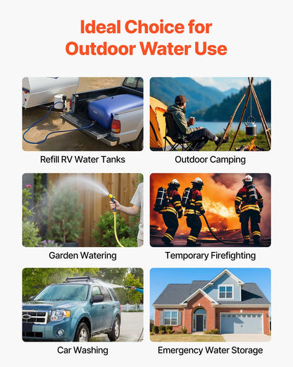 VEVOR Water Storage Bladder, 142.7 Gal Collapsible Water Storage Bag, Wear-Resistant 1000D PVC Soft Waters Bag, Leakproof Camping Tank Containers for Garden Irrigation RV Emergency Use, Blue - CSDLSPVCB5400I9A3003V0 - view 8