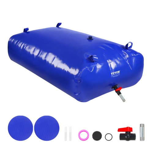 VEVOR 540L/142.7 Gallon Water Storage Bladder, RV Water Tank, 1000D Blue PVC Collapsible Water Storage Containers, Large Capacity Soft Water Bag, Portable Water Bladder, Fire Prevention, Camping - CSDLSPVCB5400I9A3V0 - view 2