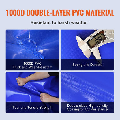 VEVOR 540L/142.7 Gallon Water Storage Bladder, RV Water Tank, 1000D Blue PVC Collapsible Water Storage Containers, Large Capacity Soft Water Bag, Portable Water Bladder, Fire Prevention, Camping - CSDLSPVCB5400I9A3V0 - view 4