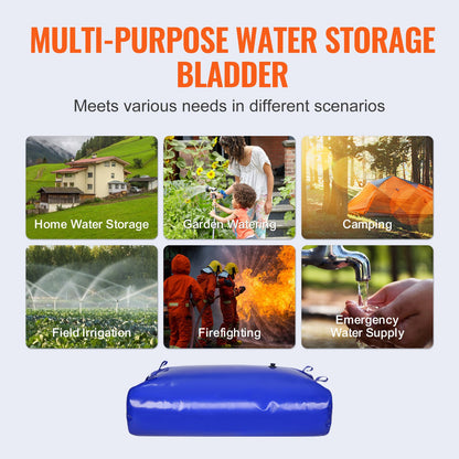 VEVOR 540L/142.7 Gallon Water Storage Bladder, RV Water Tank, 1000D Blue PVC Collapsible Water Storage Containers, Large Capacity Soft Water Bag, Portable Water Bladder, Fire Prevention, Camping - CSDLSPVCB5400I9A3V0 - view 7