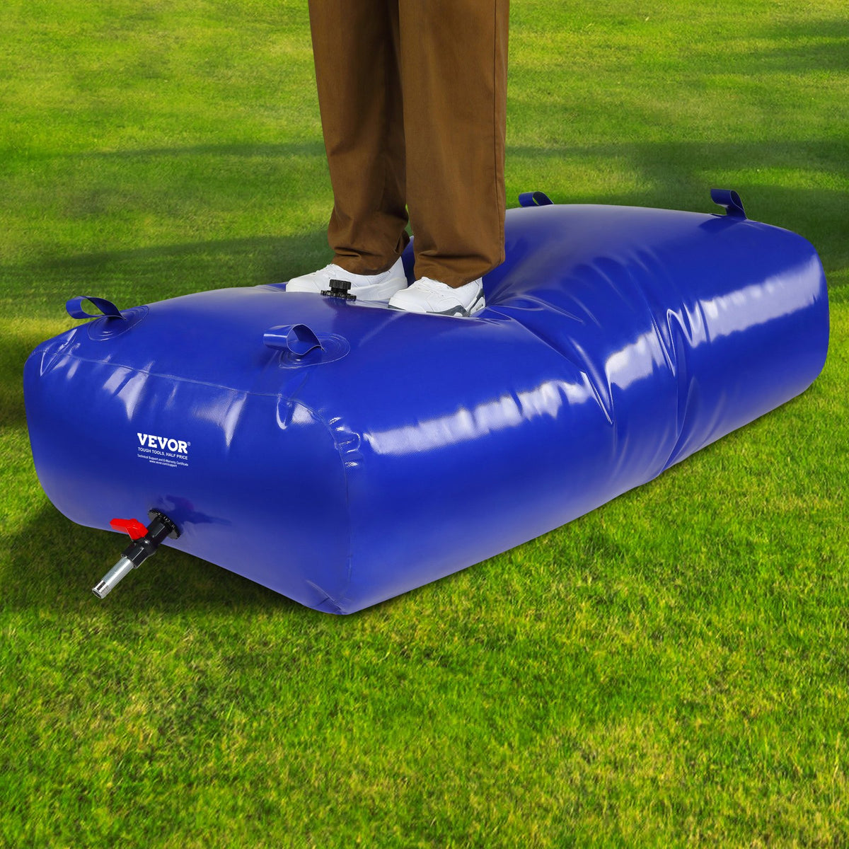 VEVOR 540L/142.7 Gallon Water Storage Bladder, RV Water Tank, 1000D Blue PVC Collapsible Water Storage Containers, Large Capacity Soft Water Bag, Portable Water Bladder, Fire Prevention, Camping - CSDLSPVCB5400I9A3V0 - view 9