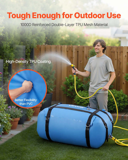 VEVOR Water Storage Bladder, 35 Gallon Large Capacity TPU Soft Water Bag, Portable & Collapsible Water Storage Containers, Leakproof & Wear-Resistant RV Waters Tank for Camping Irrigation Outdoor Use - CSDLSTPU132LYW8X8001V0 - view 4